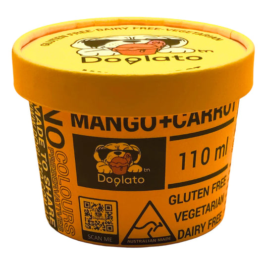 Mango & Carrot Dog Ice Cream Individual Serve (GOULBURN PICK UP OR DELIVERY ONLY)